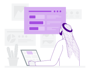 Person working on laptop with social media dashboard