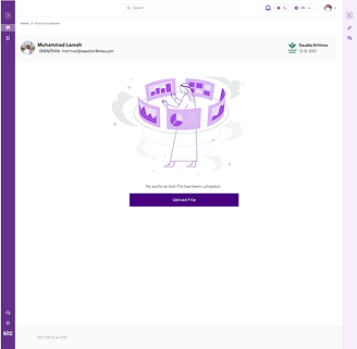 Upload interface with analytics illustration